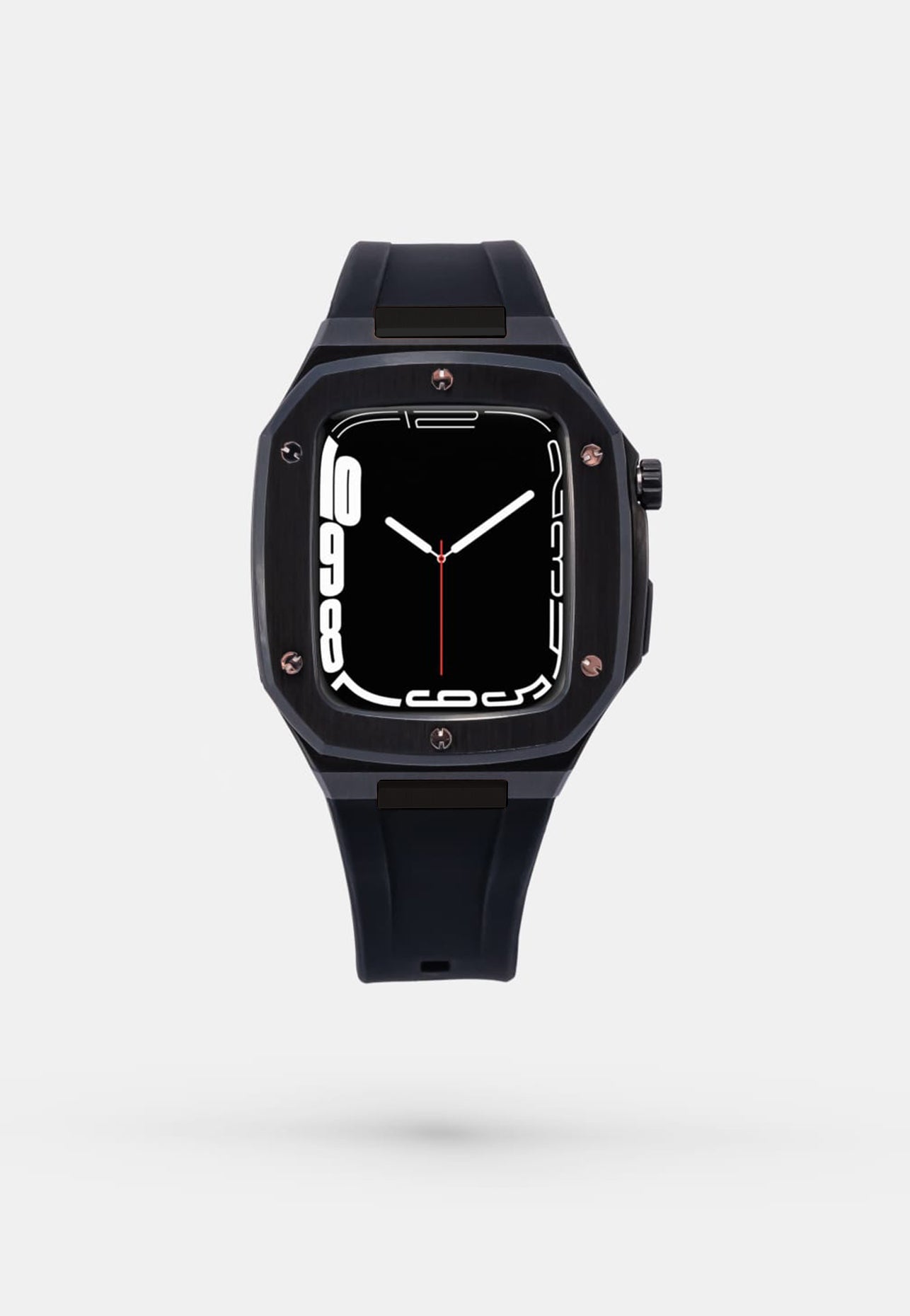 JetBlack Sport - Accessoire Apple Watch - Coque Acier Noir et bracelet Noir Appel Watch 44mm 