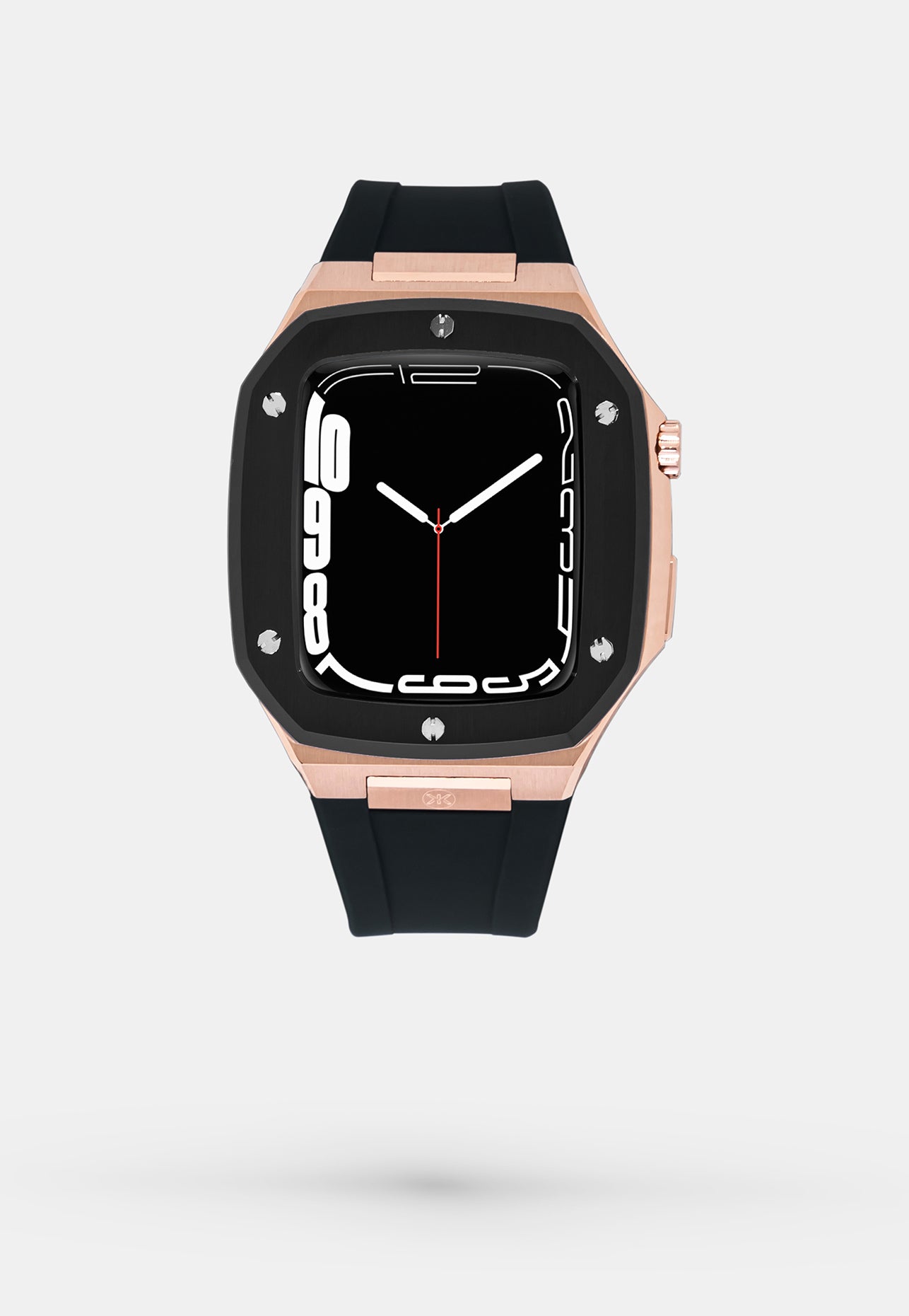 Offshore Black - Accessoire Apple Watch - Coque Etui Boitier Noir avec lunette de la Montre en Or Bracelet Noir Appel Watch  4, 5, 6 et SE