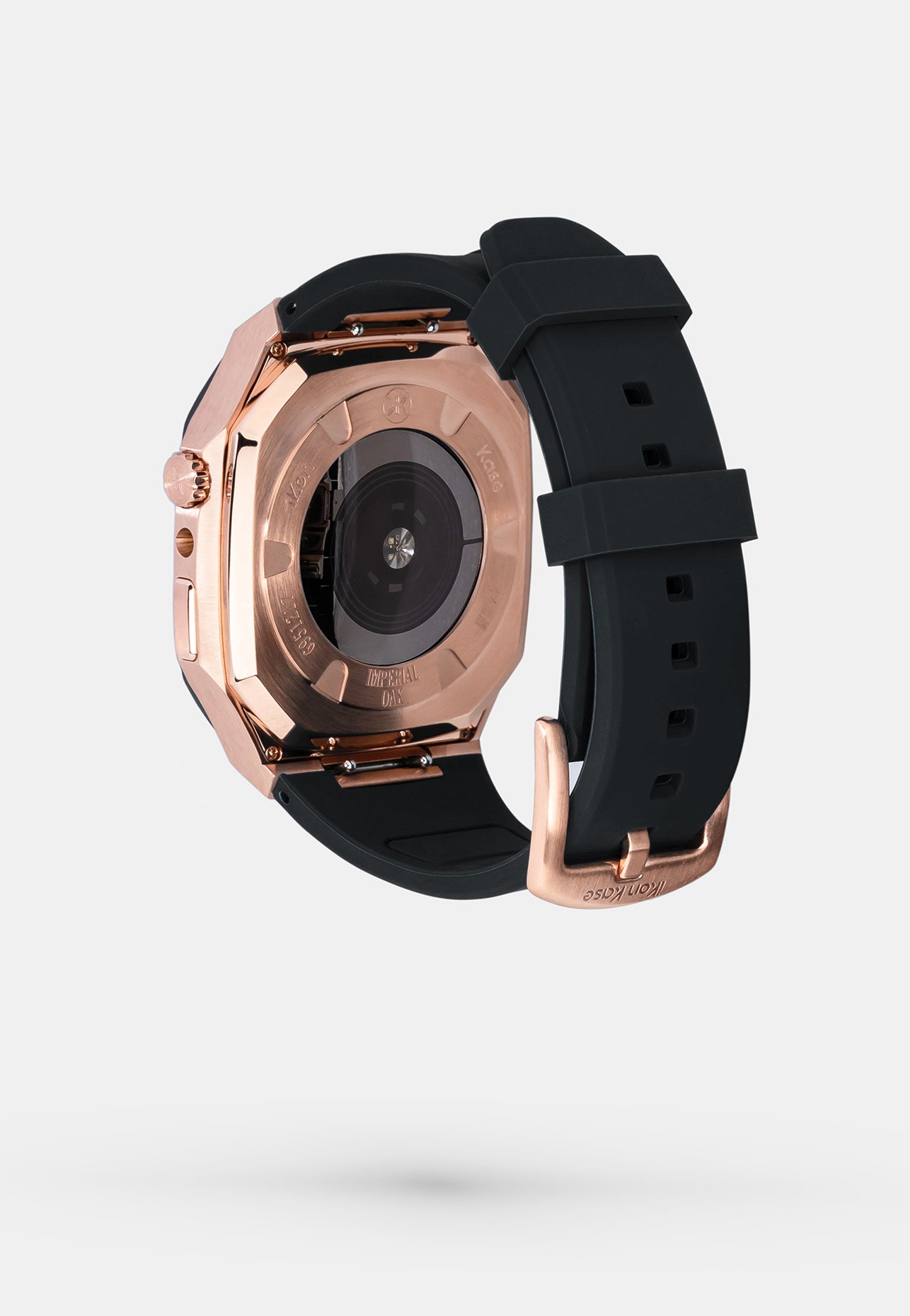 Offshore Black - Accessoire Apple Watch - Coque Etui Noir avec lunette de la Montre en Or Bracelet Noir Appel Watch 4, 5, 6 et SE - arriere