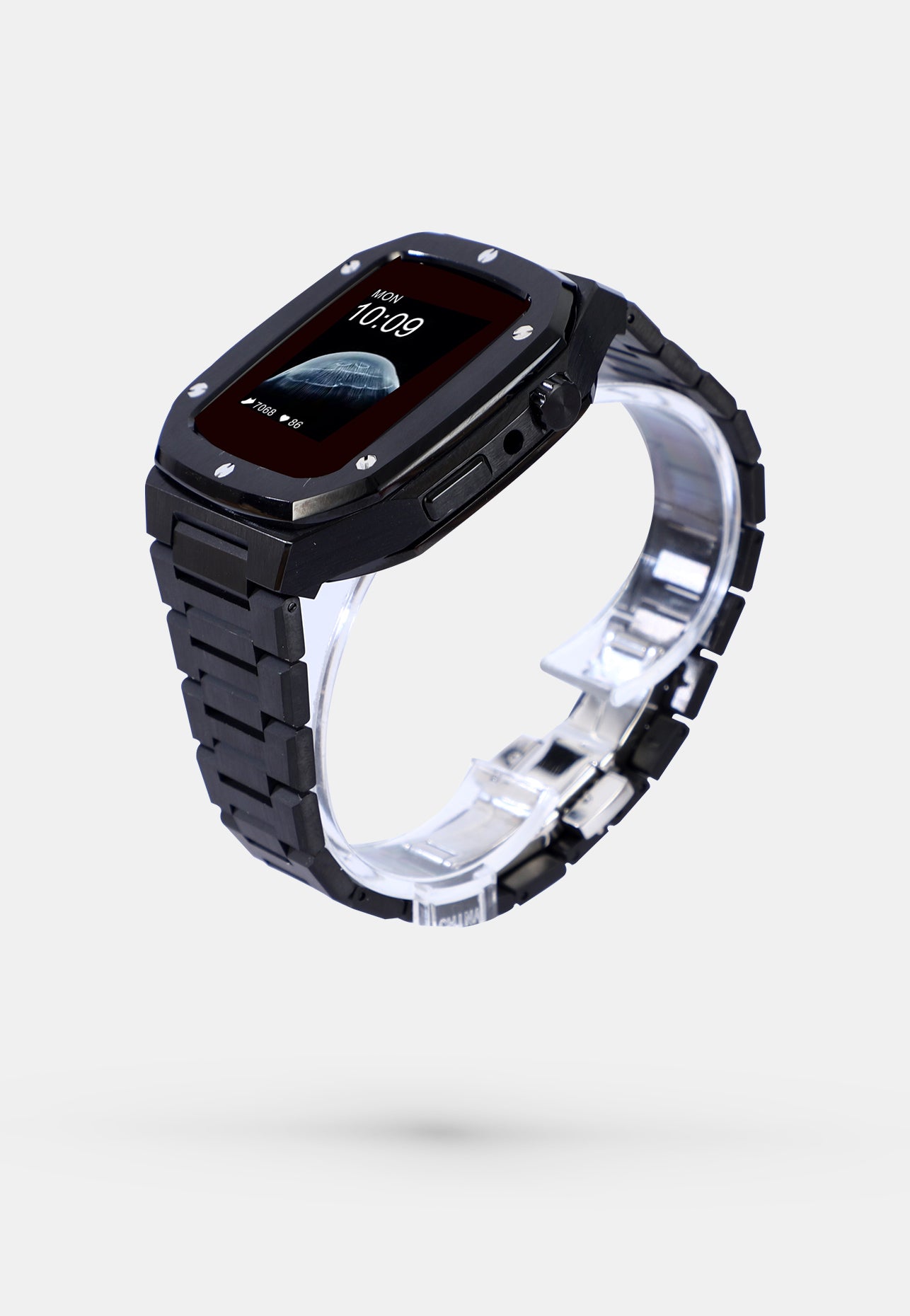 JetBlack - Imperial OAK - Coque et bracelet Apple Watch Noir - 44mm