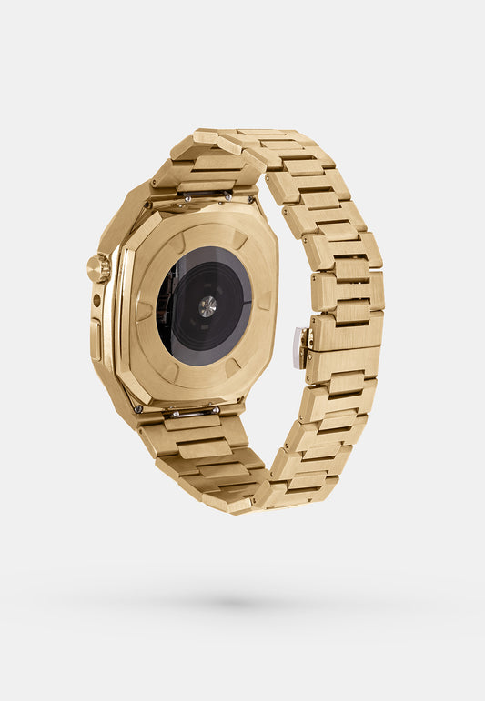 Gold - Accessoire Apple Watch - Coque et bracelet  Or Jaune Appel Watch 44mm - arriere